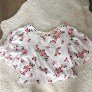 Flowy rose bud top